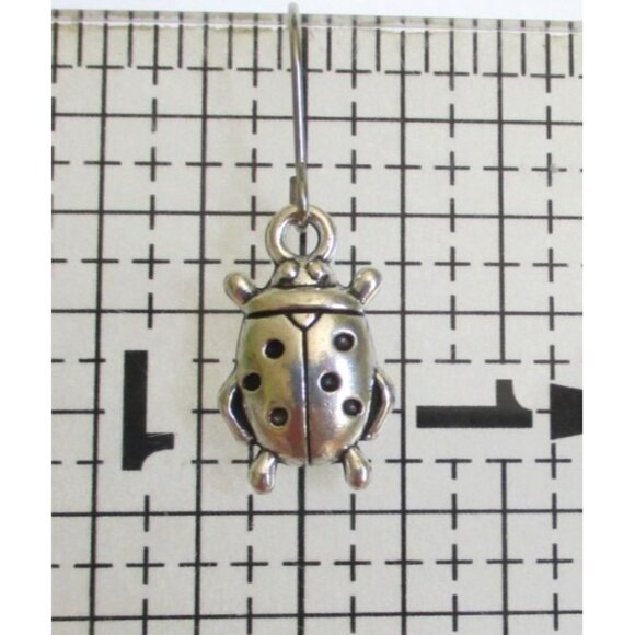 New Ladybug Dangle Earrings on Stainless Wires Bug Nature Jewelry - Picture 6 of 6